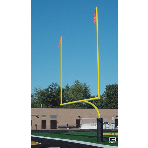 PerfectPitch 4.5 in. Outer Diameter Redzone High School Football Goalposts, Plate Mount, Yellow