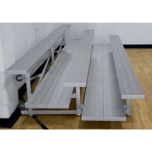 PerfectPitch 27 ft. Four Row Low Rise Tip-N-Roll Spectator Bleacher Double Foot Planks