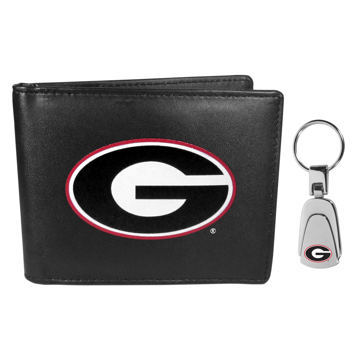 Siskiyou Sports Siskiyou CBIL5KP NCAA Georgia Bulldogs Bi-fold Wallet & Steel Key Chain