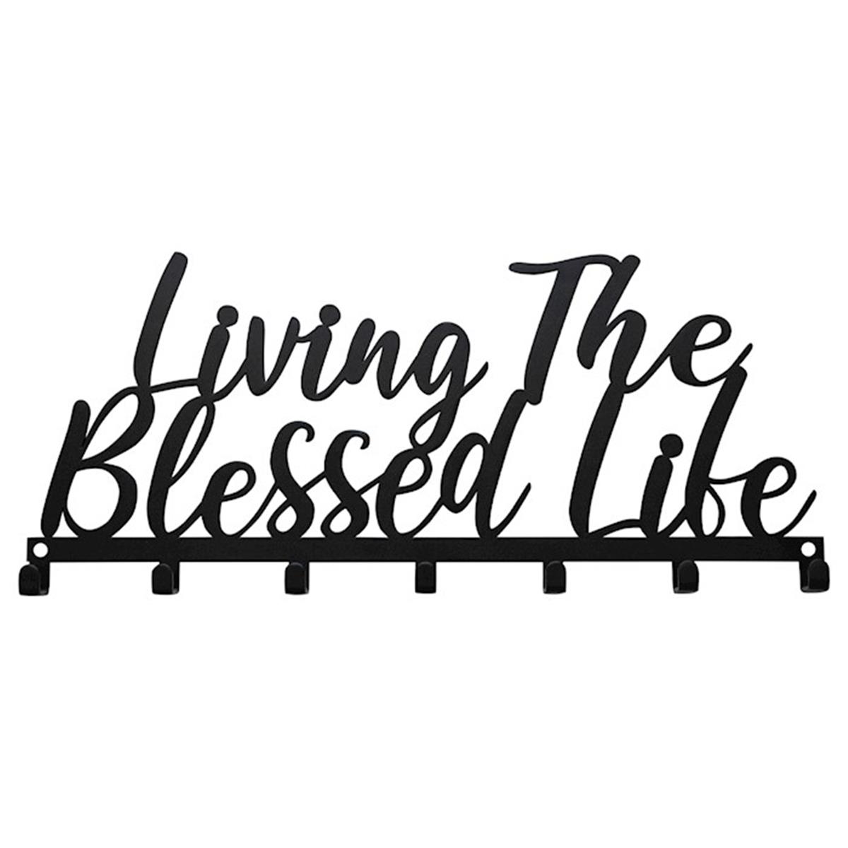 African American Expressions 212665 12 x 5.25 in. Living The Blessed Life Key Holder