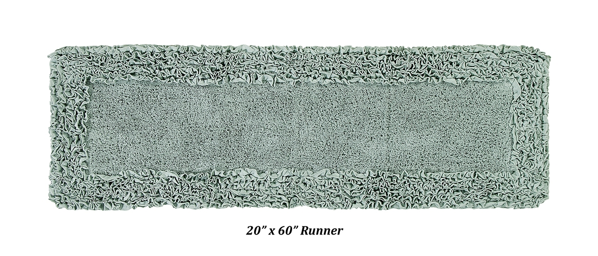 Better Trends BARR2060SA Better Trends Shaggy Border Collection 100% Cotton 20&' x 60&' Runner Bath Rug in Sage
