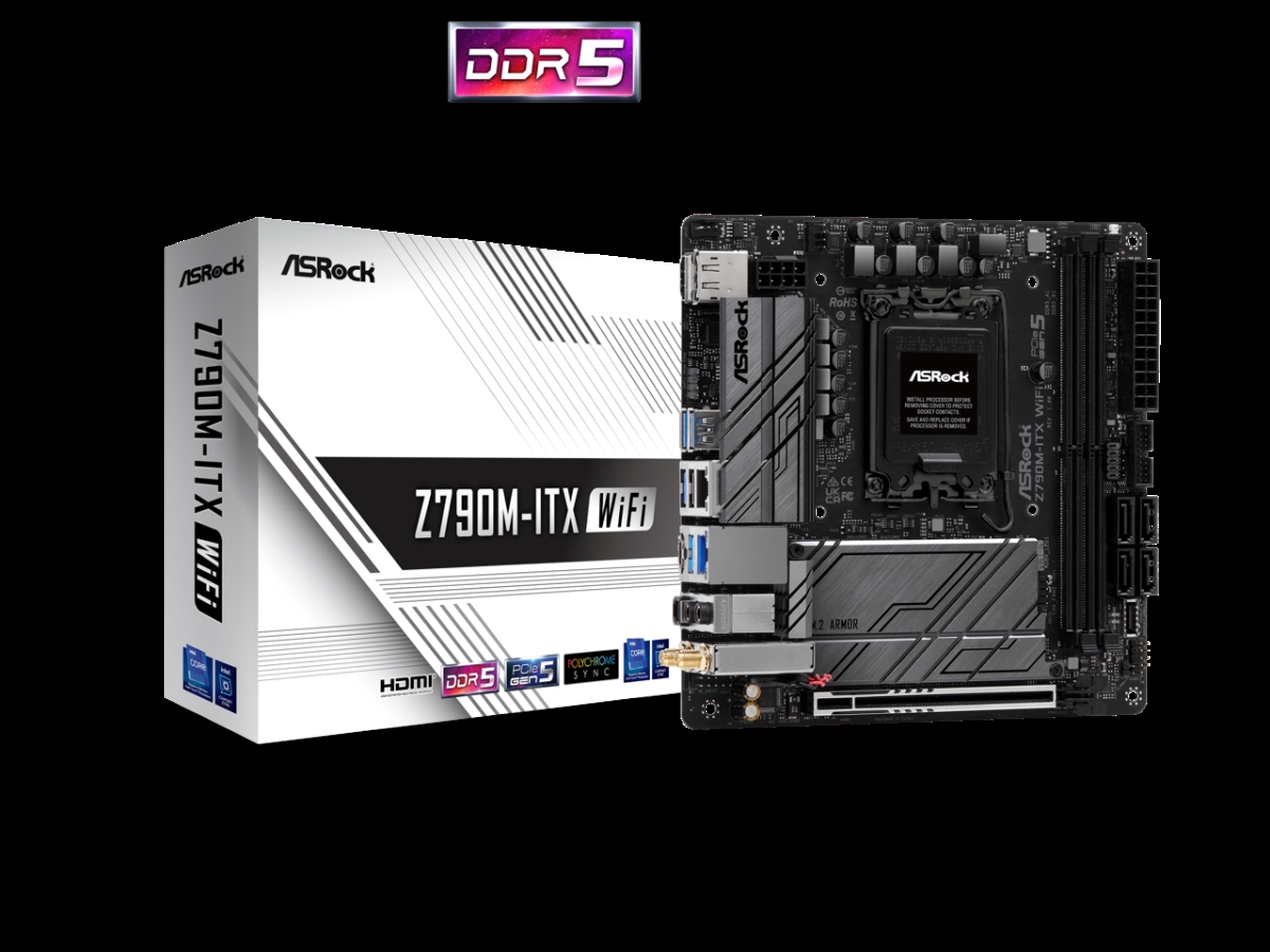 ASROCK Z790M-ITX WIFI LGA 1700 Intel Z790 SATA 6Gbs DDR5 Mini-ITX Intel Motherboard