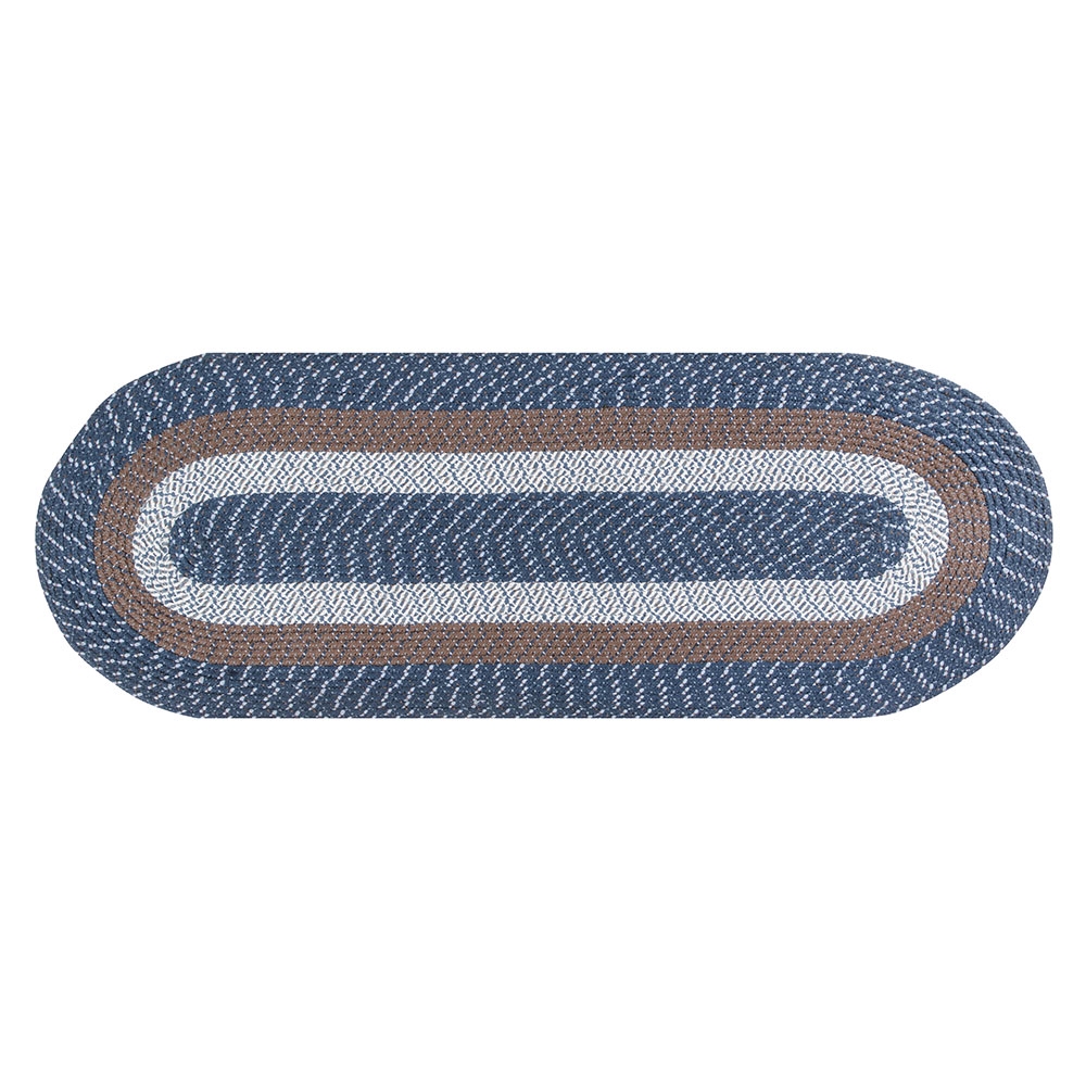 Better Trends BRCB24108CMS Better Trends Country Stripe Collection 100% Polypropylene 24&' x 108&' Runner Braided Rug in Chambray