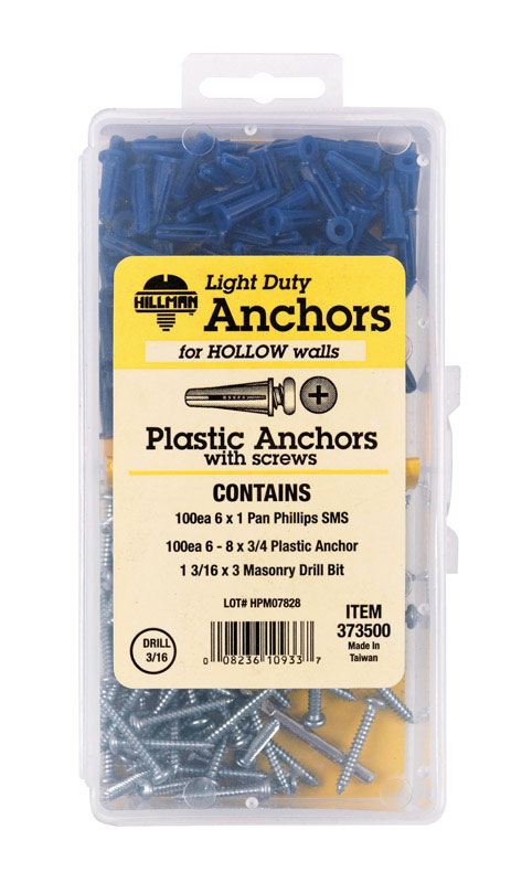ACEDS 5325741 6-8 Phillip Plastic Anchor Kit