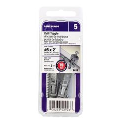 Hillman 9419 6 x 2 in. Drill Toggle Bolt- pack of 6