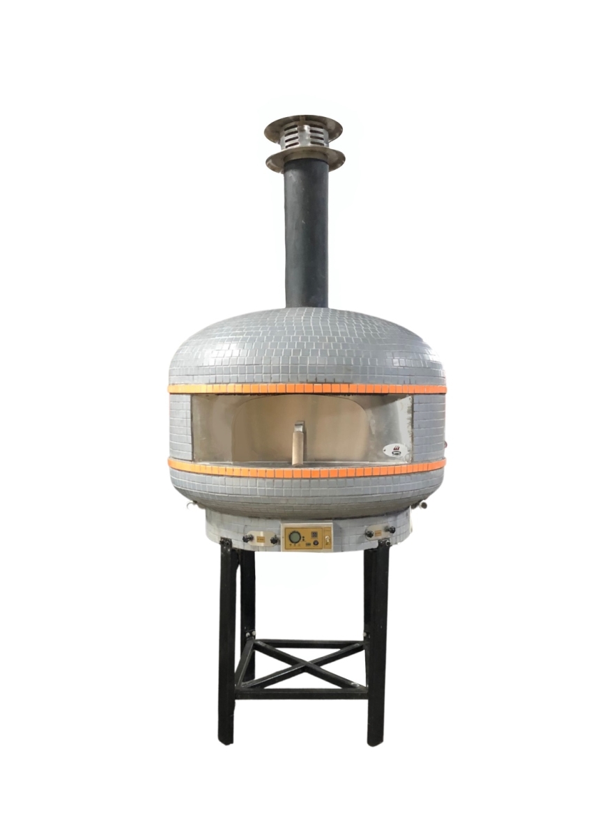 WPPO WKPM-D100 40 in. Lava Digital Controlled Wood Fired Oven with Black Stand