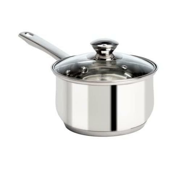 EPOCA INTERNATIONAL                 111424 2 qt. Stainless Steel Saucepan with Glass Lid&#44; Silver