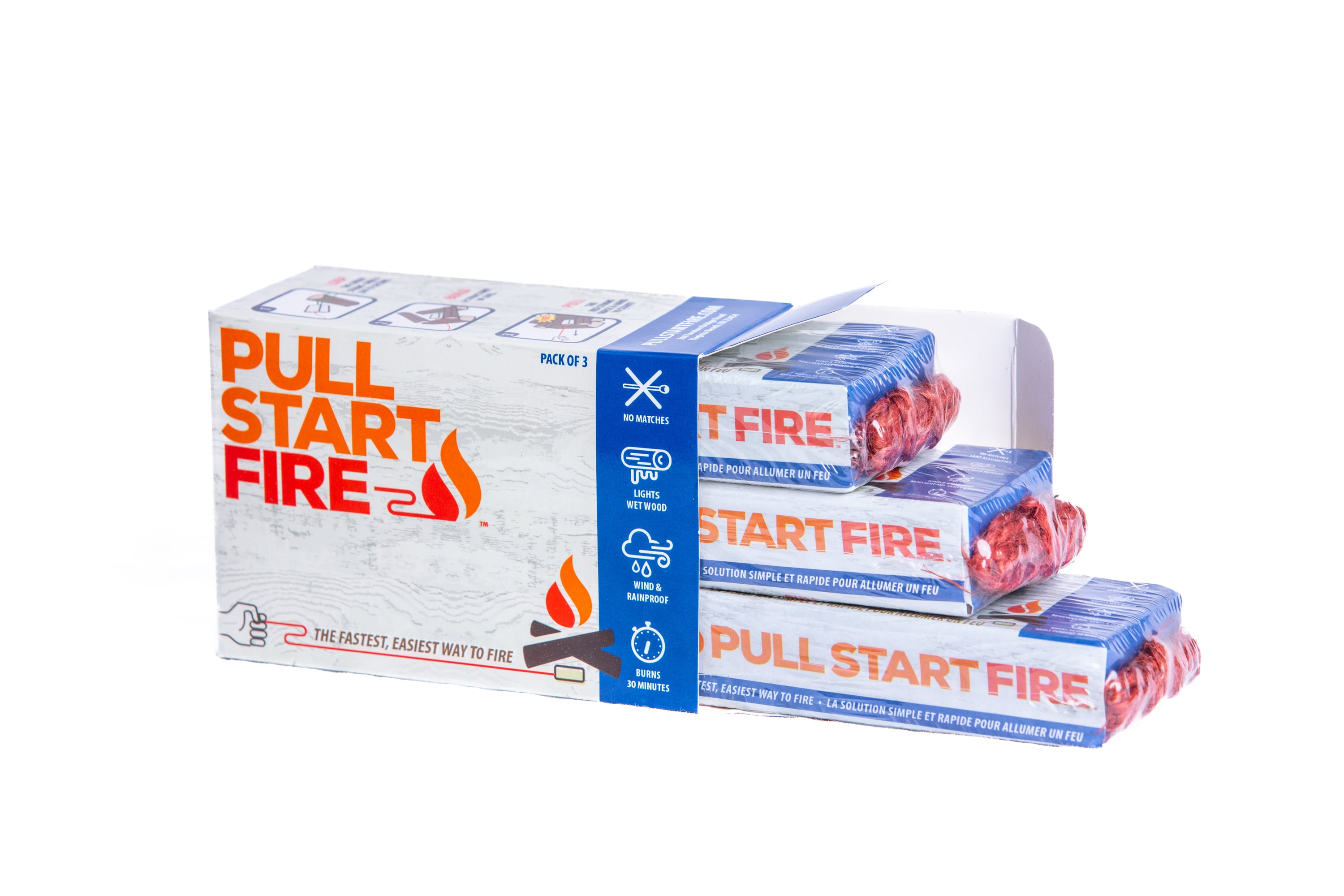 Pull Start Fire 4012458 Wax Fire Starter - Pack of 3 - Case of 16
