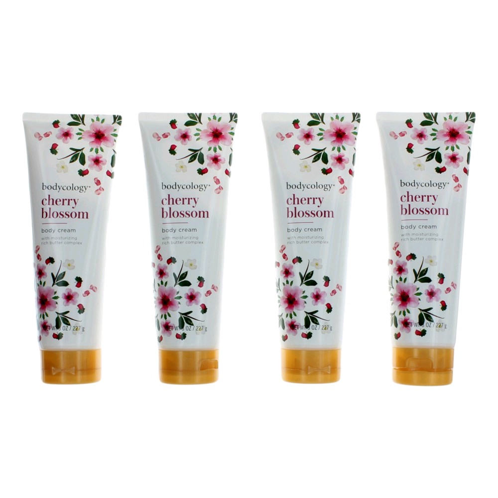 Bodycology awbccb8bc 8 oz Cherry Blossom Moisturizing Body Cream for Women by Bodycology - Pack of 4