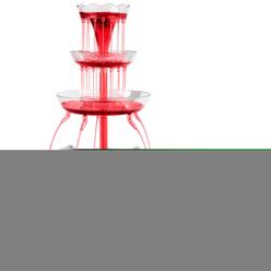 Nostalgia 3-Tier Party Fountain, Holds 1.5 Gallons, LED Lighted Base, Includes 8 Reusable Cups, 1.5 Gallon, Clear