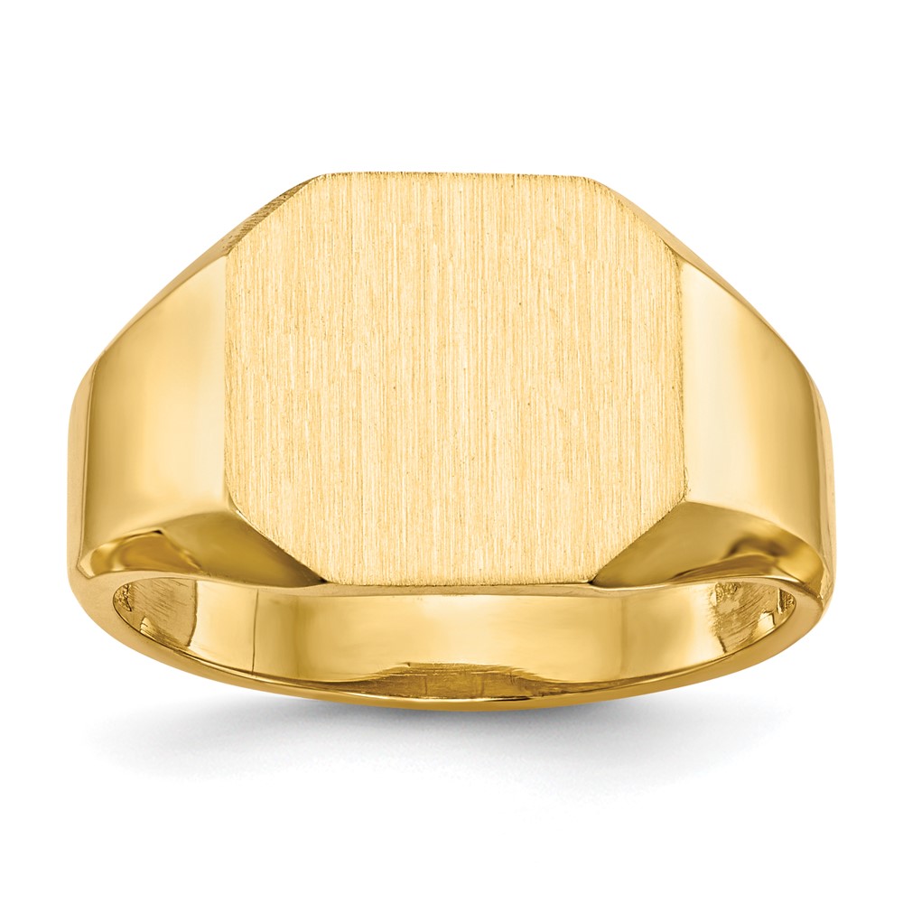 Bagatela 14K Yellow Gold 12.5 x 11 mm Open Back Signet Ring - Size 8