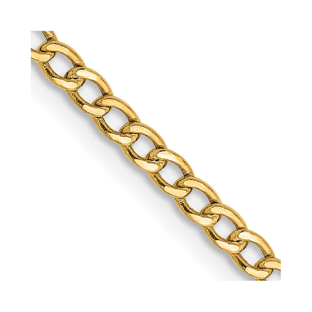 Bagatela 10K Yellow Gold 2.5 mm Semi-Solid Curb 22 in. Link Chain