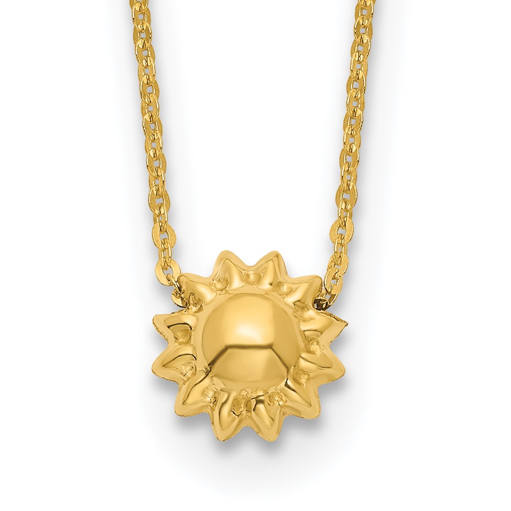 Bagatela 14K Yellow Gold Polished Puffed Sun 16.5 in. Necklace