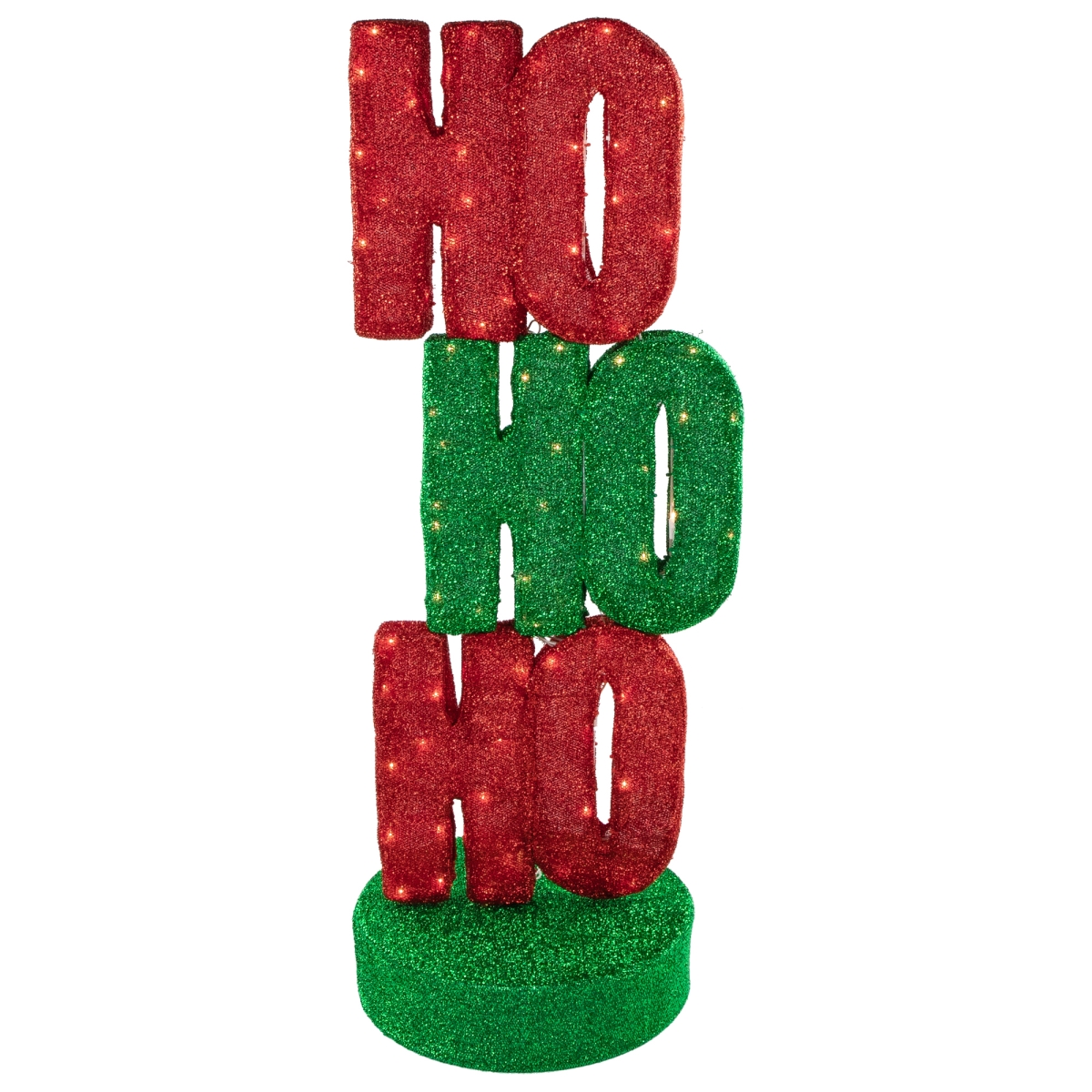 Northlight 35164351 39 in. Lighted Red & Green Ho Ho Ho Outdoor Christmas Sign Decoration