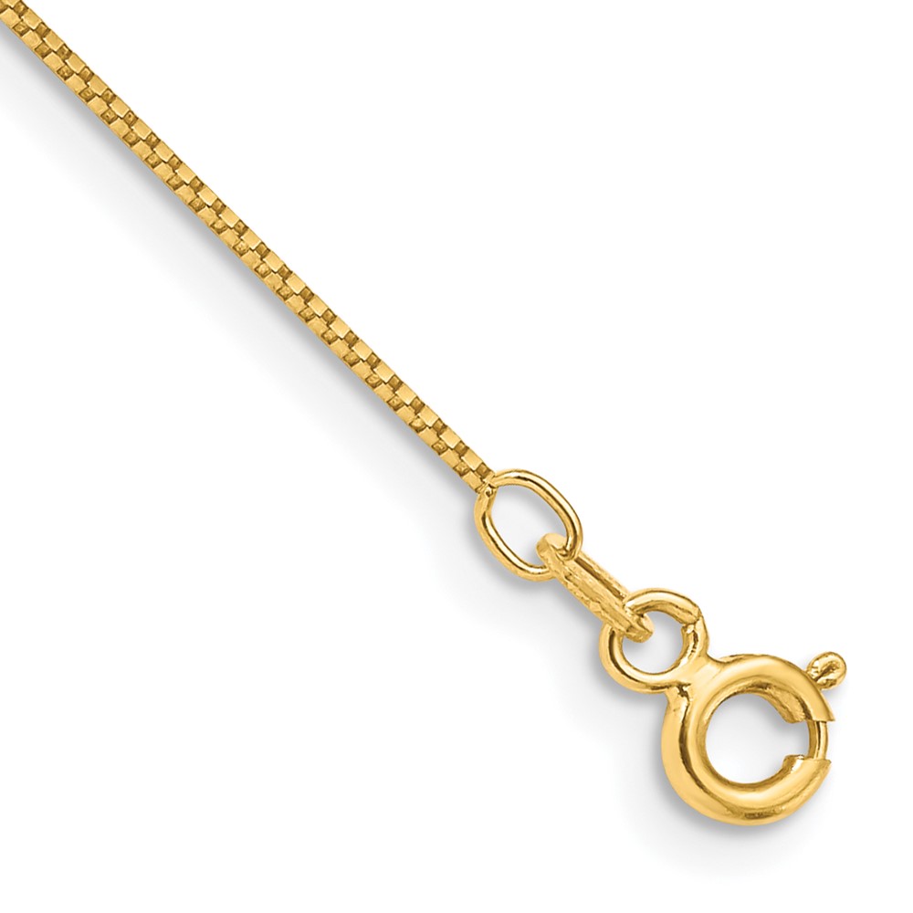 Bagatela 14K Yellow Gold 10 in. 0.7 mm Box with Spring Ring Clasp Chain Anklet