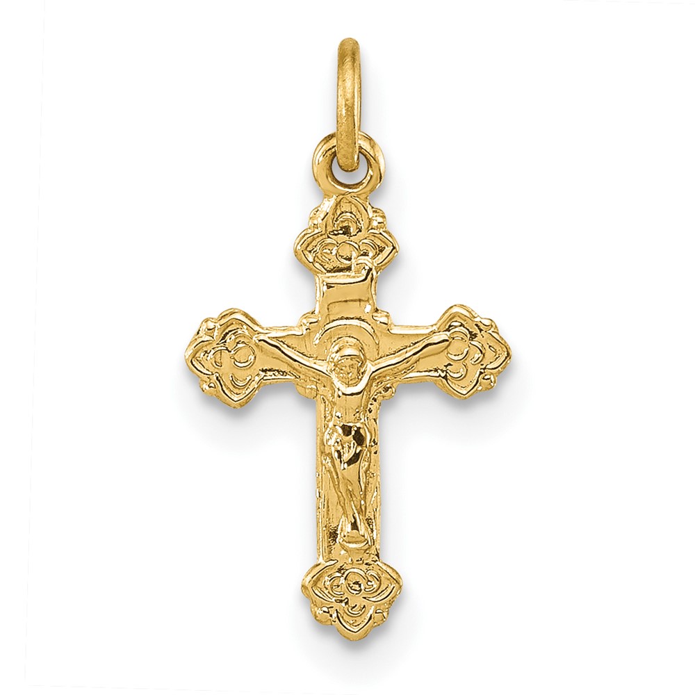 Bagatela 14K Yellow Gold Inri Hollow Crucifix Pendant