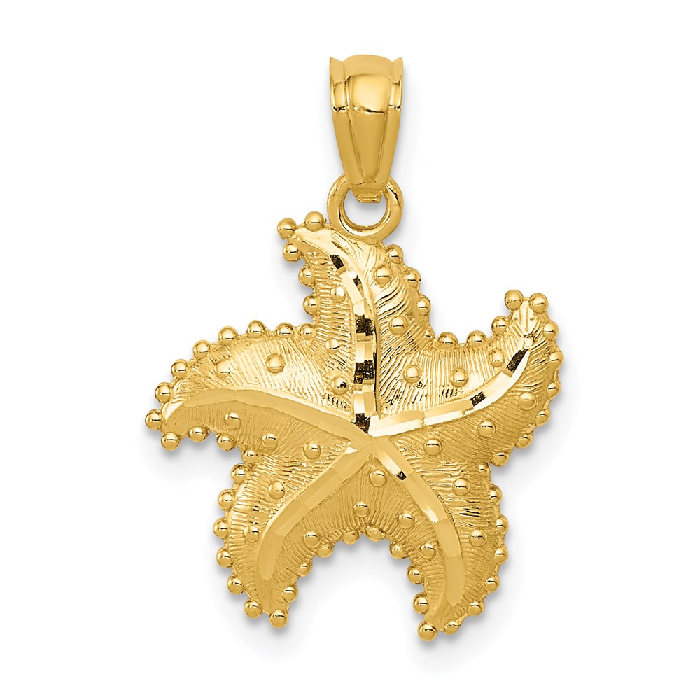 Bagatela 14K Yellow Gold Diamond-Cut Starfish Pendant