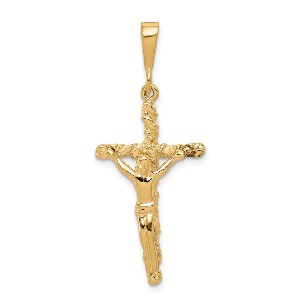 Bagatela 40 mm 10K Solid Polished Crucifix Pendant&amp;#44; Yellow