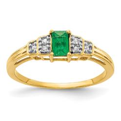 Bagatela 14K Yellow Gold Emerald &amp; Diamond Ring - Size 7