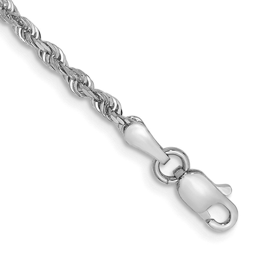 Bagatela 10K White Gold 2.25 mm Diamond-Cut Quadruple Rope Chain 8 in. Bracelet