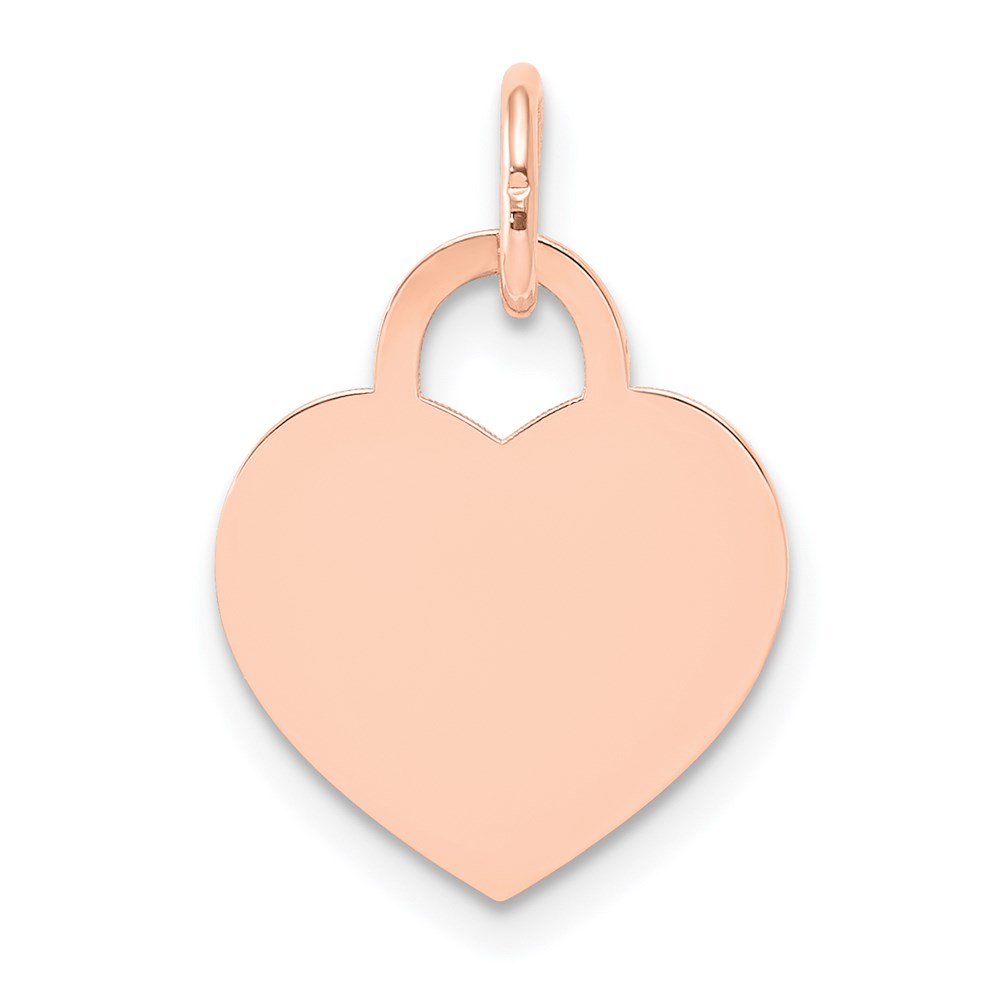 Bagatela XRM521-18 14K Rose Gold Small Engraveable Heart Charm