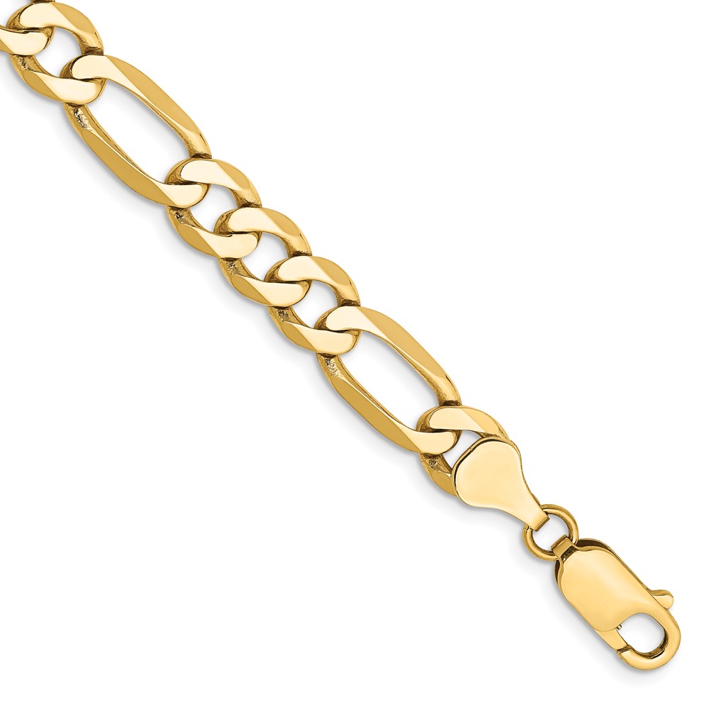 Bagatela 14K Yellow Gold 7 mm Flat Figaro Chain 8 in. Bracelet