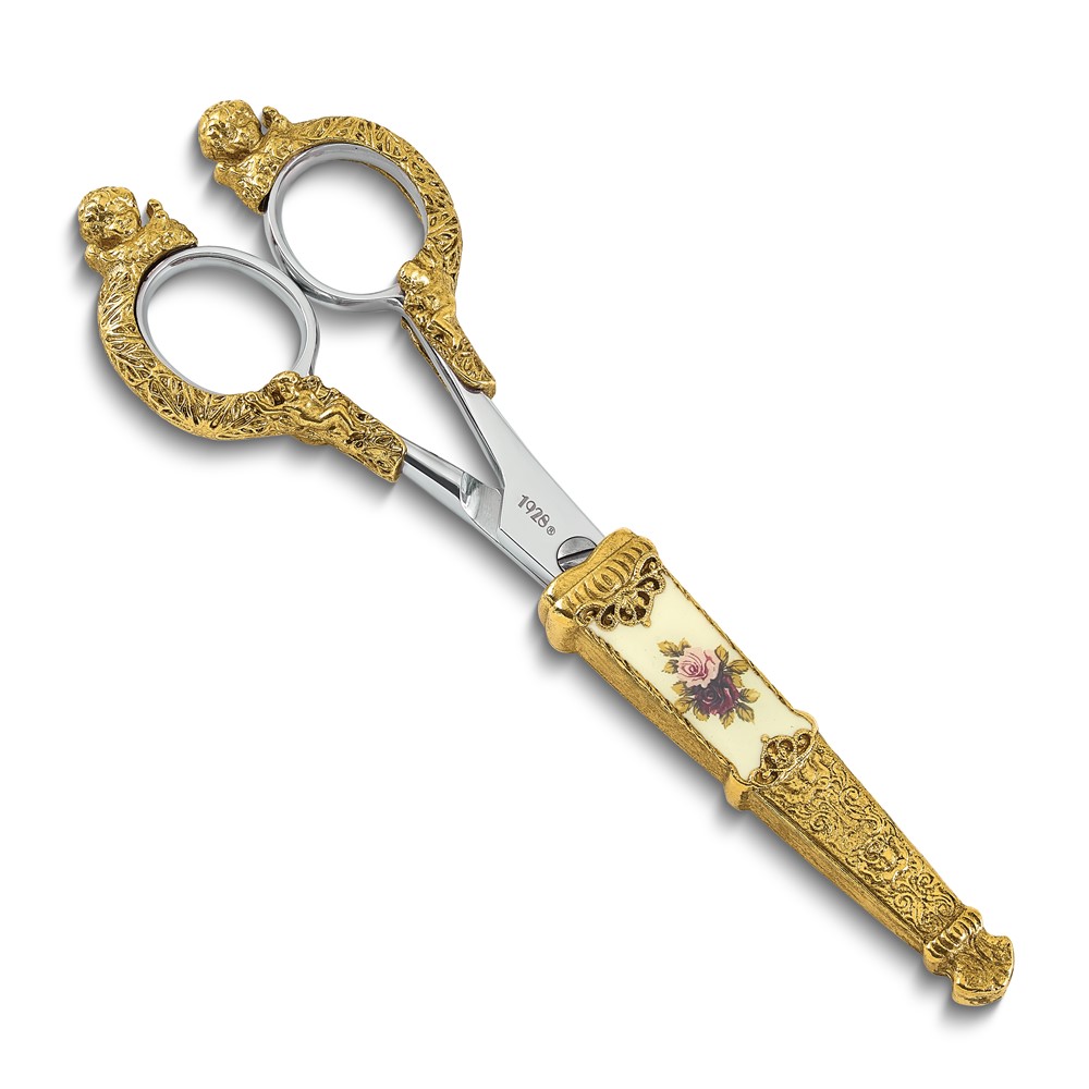 Bagatela 1928 Small Gold-tone Floral Manor House Scissors