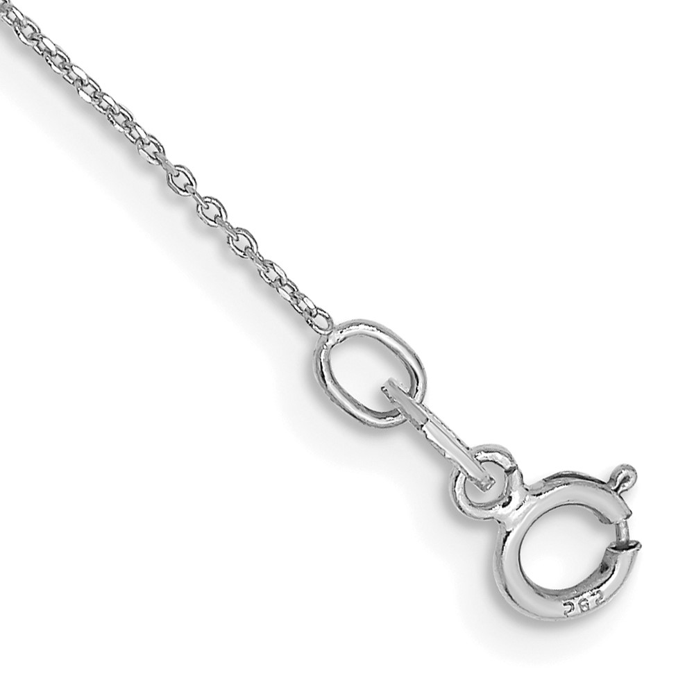Bagatela 10K White Gold 10 in. 0.6 mm Diamond-Cut Cable Chain Anklet