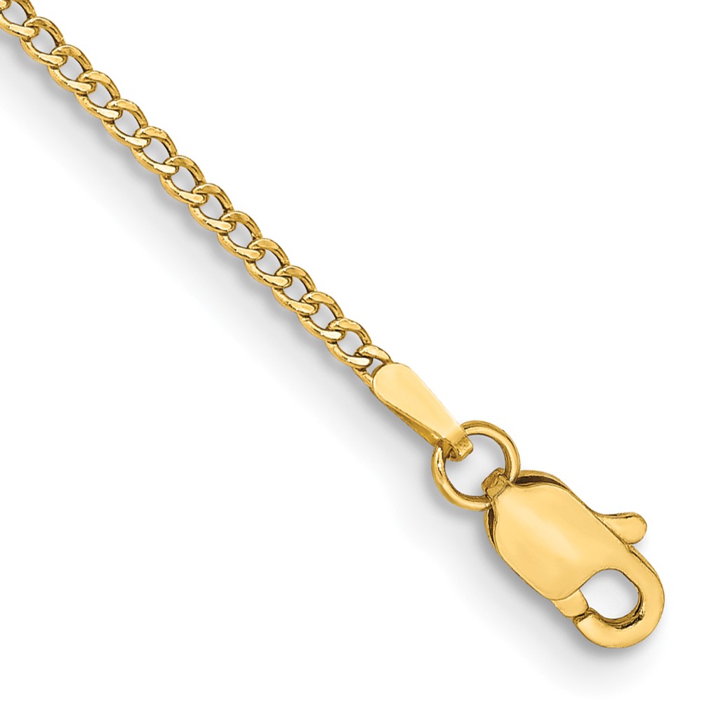 Bagatela 14K Yellow Gold 10 in. 1.85 mm Semi-Solid Curb Chain Anklet