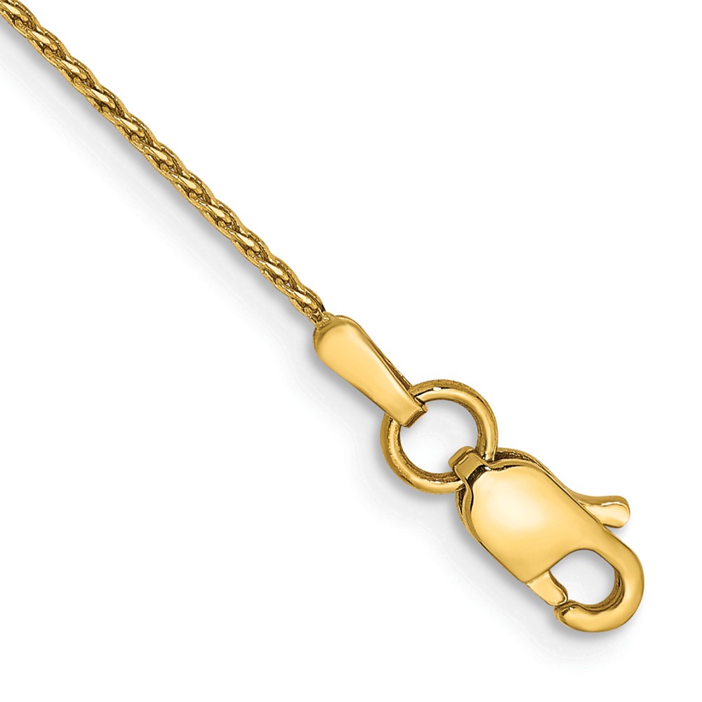 Bagatela 14K Yellow Gold 9 in. 0.8 mm Parisian Diamond-Cut Wheat Chain Anklet