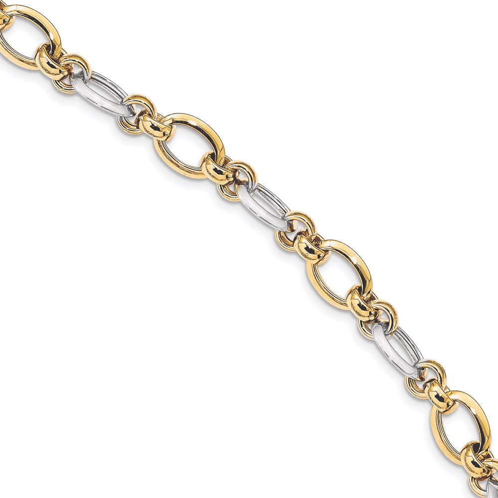 Bagatela 14K Two-Tone Polsihed Fancy Link Bracelet