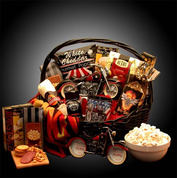 SOAP & SALVE COMPANY Gift Basket 851701 Hes A Motorcycle Man Themed Gift Basket