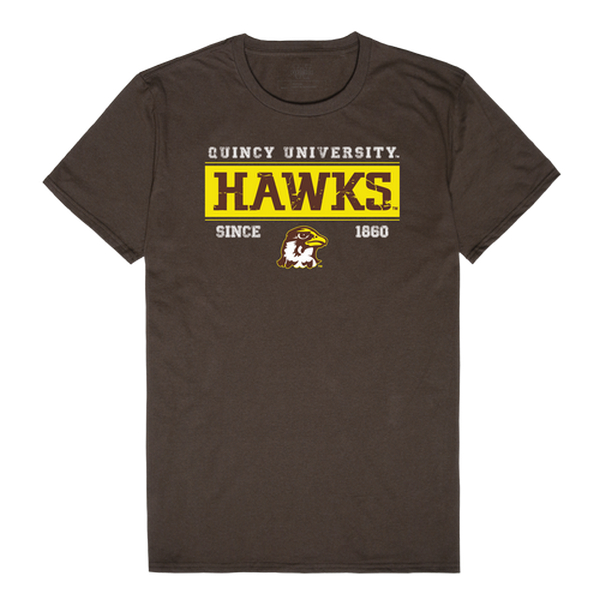 W Republic 507-667-BRN-03 Quincy University Hawks College Established T-Shirt&#44; Brown - Large