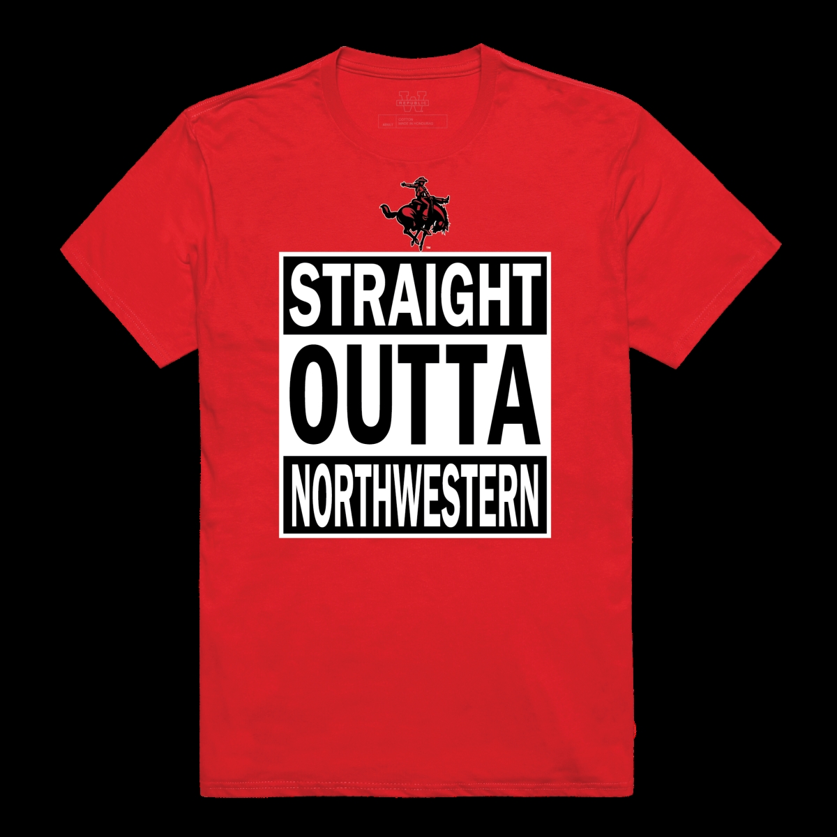 W Republic 511-665-RED-01 Northwestern Oklahoma State University Rangers Straight Outta T-Shirt&#44; Red - Small