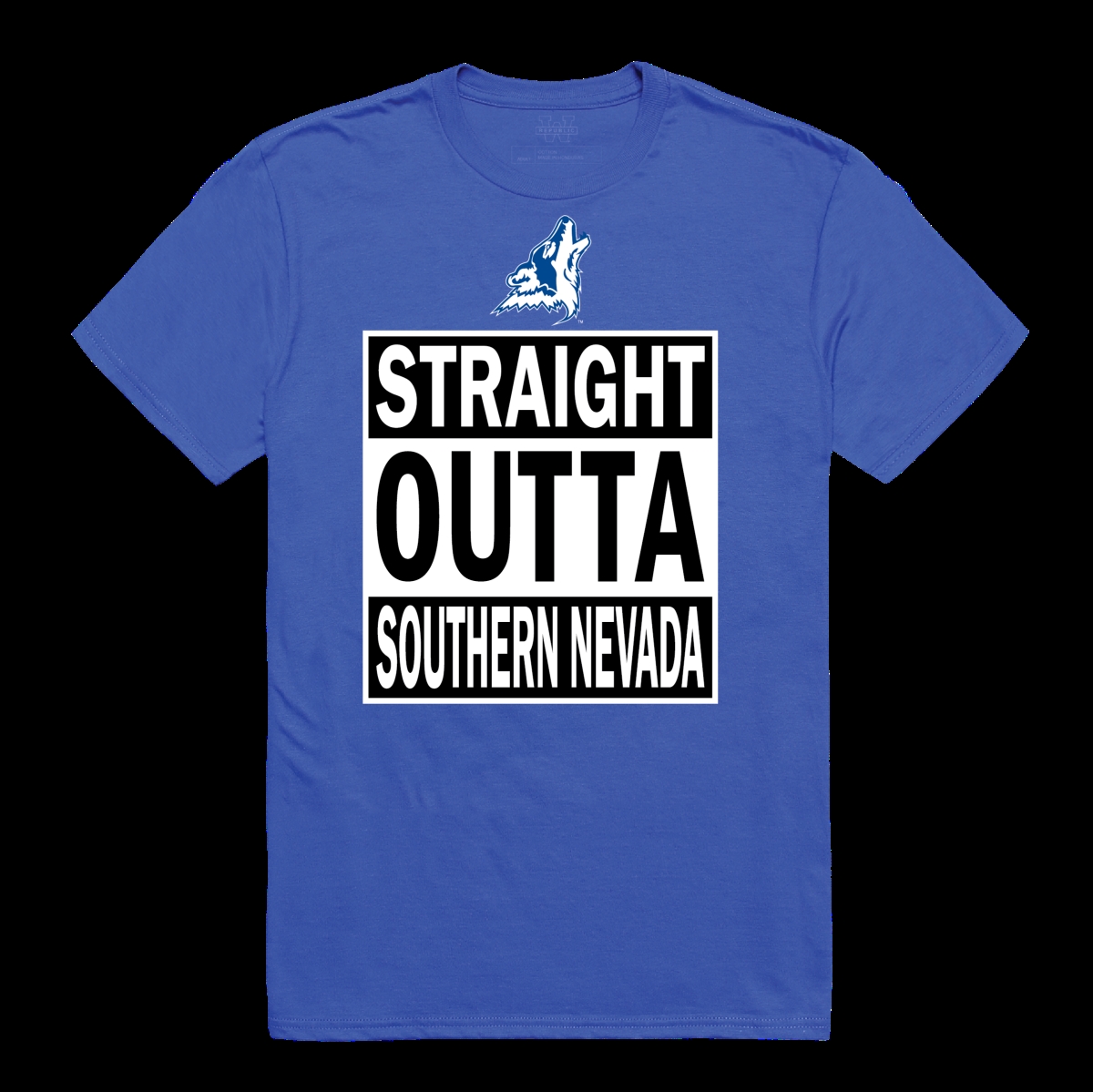 W Republic 511-672-RYL-01 College of Southern Nevada Coyotes Straight Outta T-Shirt&#44; Royal - Small