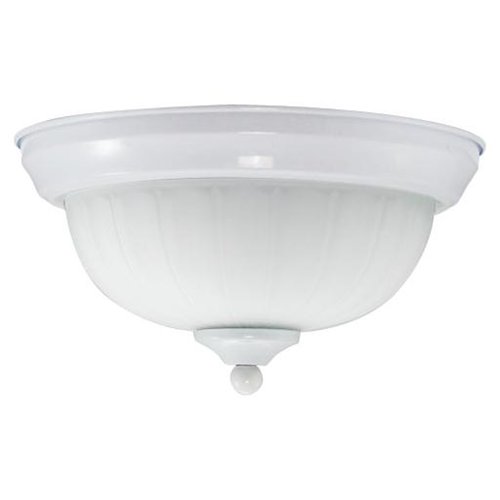 Light Efficient Design Efficient Lighting EL-805-123-W Classical Flushmount  Powder Coated White Finish with Alabaster Glass  Energy Star Qualified