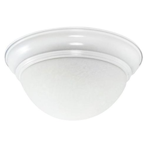 Light Efficient Design Efficient Lighting EL-800-W-123 Classical Flushmount  Powder Coated White Finish with Alabaster Glass  Energy Star Qualified
