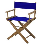 American Trails 206-00-032-13 18 in. Extra-Wide Premium Directors Chair, Natural Frame with Royal Blue Color Cover