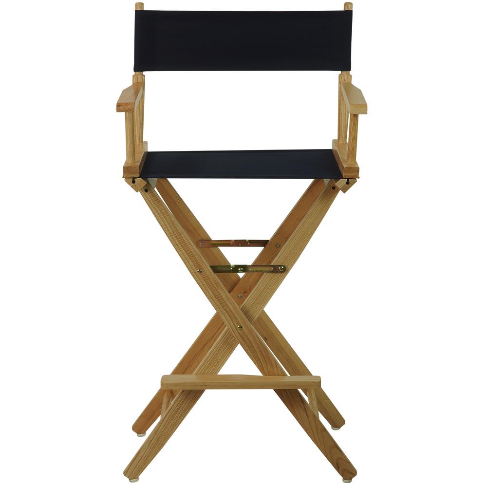 American Trails 206 30 032 10 30 in. Extra Wide Premium Directors Chair Natural Frame with Navy Color Cover