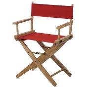 American Trails 206-00-032-11 18 in. Extra-Wide Premium Directors Chair, Natural Frame with Red Color Cover