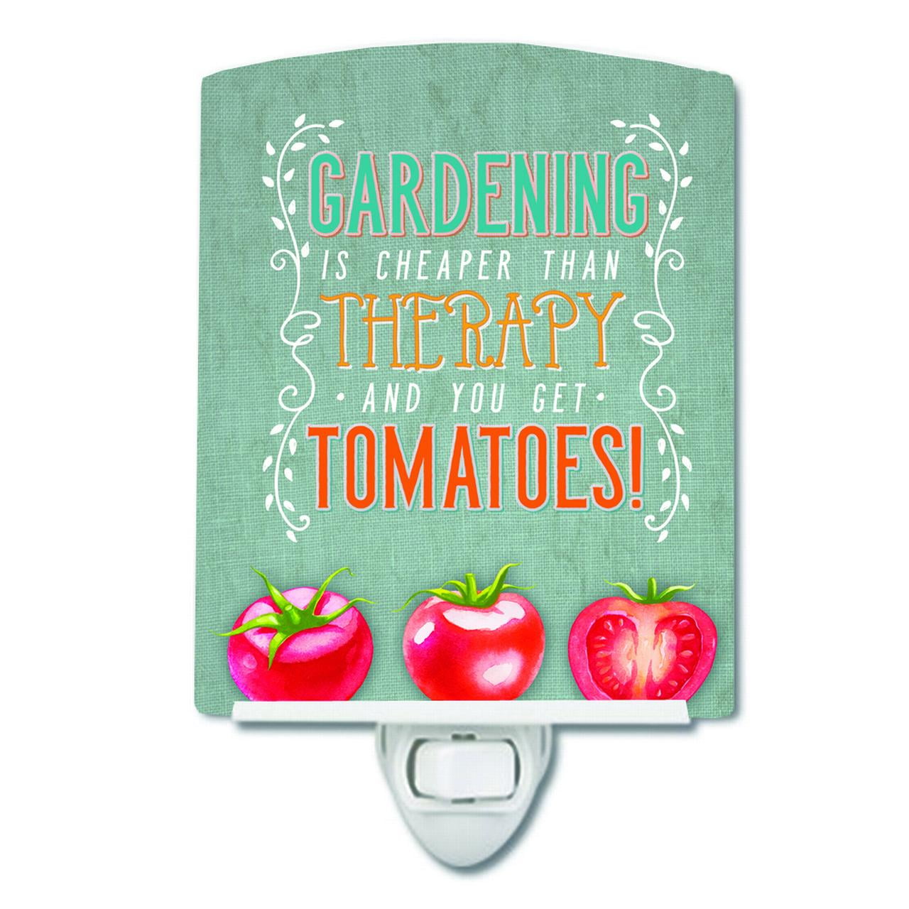 Caroline's Treasures BB5432CNL Gardening Therapy & Tomatoes Ceramic Night Light