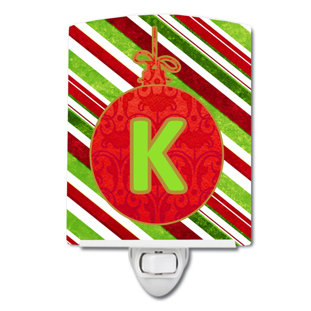 Caroline's Treasures CJ1039-KCNL Christmas Oranment Holiday Initial Letter K Ceramic Night Light