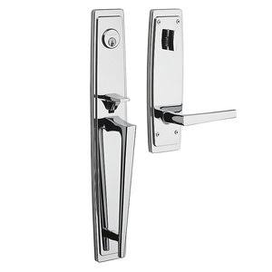 Baldwin 85397190RENT Palm Springs Right Handed Single Cylinder Keyed Entry Full Plate Handle Set&#44; Satin Black