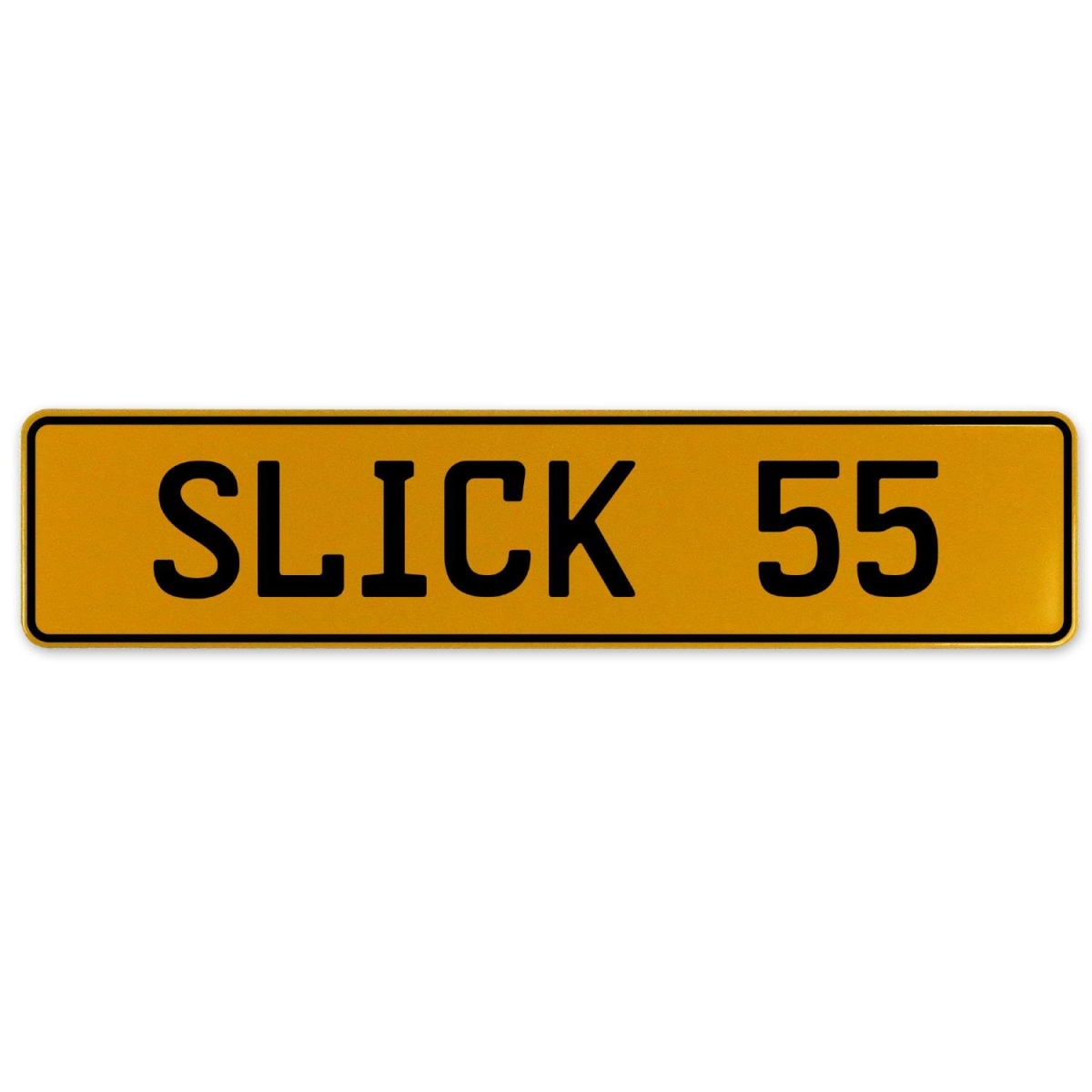 Vintage Parts USA 563563 Slick 55 - Yellow Aluminum Street Sign Mancave Euro Plate Name Door Sign Wall