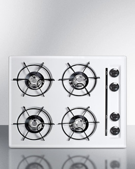 Summit Appliance WNL03P 24 in. Gas Open Burner Cooktop&#44; White