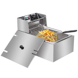 212 Main PHO-0RQNMQHY-US 110V 2500W 6.3 qt. 6L Stainless Steel Single-Cylinder Electric Max Deep Fryer - Silver
