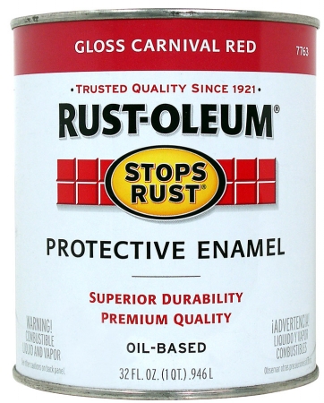 Zinsser Rustoleum 32 Oz Gloss Carnival Red Rust Protective Enamel 7763-502