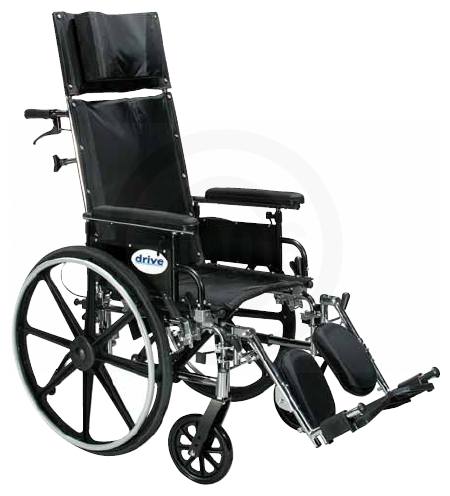 Drive Medical Design & Manufacturing Drive Medical PL414RBDDA Viper Plus Reclining Wheelchair  - 14 Inch Flip Back Desk Arms
