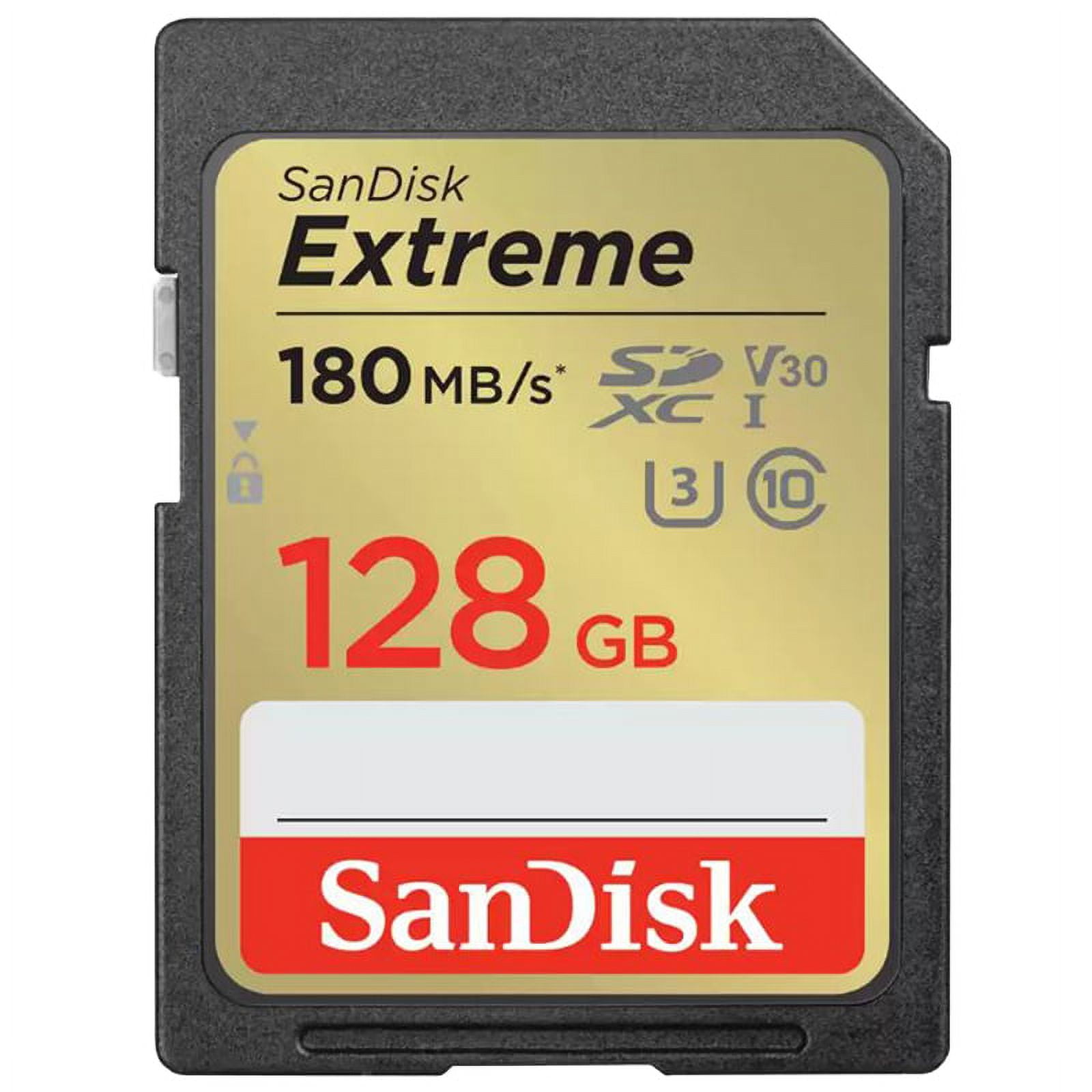 SanDisk SDSDXVA-128G-ANCIN 128GB&#44; UHS-I & 180-90MBs Extreme SDXC Memory Card