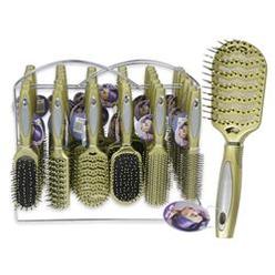 WMW 2344092 10 in. Gold Hair Brush Set with Wire Rack